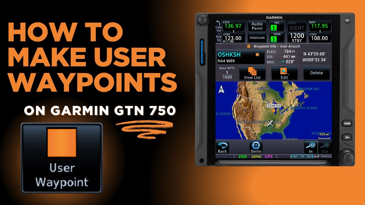 Garmin GTN 750: How to Create User Waypoints (All 4 Methods) - YouTube