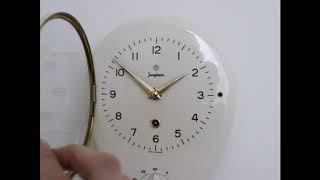 SOLD!! Vintage JUNGHANS Wall Clock MAX BILL! 8 Day KITCHEN TIMER 1950s! CERAMIC Germany screenshot 1