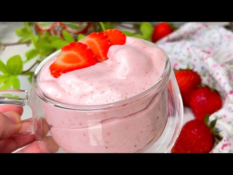 Mousse de fraises sans sucre et sans cuisson ! Dessert rapide