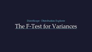 The F-Test for Variances