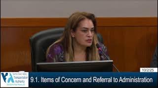 VTA Board of Directors  Meeting October 2,  2025 5:30 PM