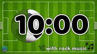 10 Minute Soccer Classroom Timer with Rock Music ⚽ World Cup Countdown