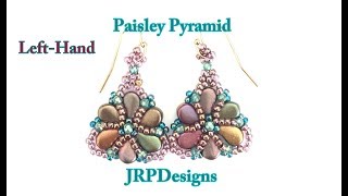 LEFT HAND Paisley Pyramid Earrings Intermediate Beading Tutorial