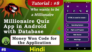 Millionaire Quiz App in Android Studio | Quiz App in Android with Room | Money won code Part 8