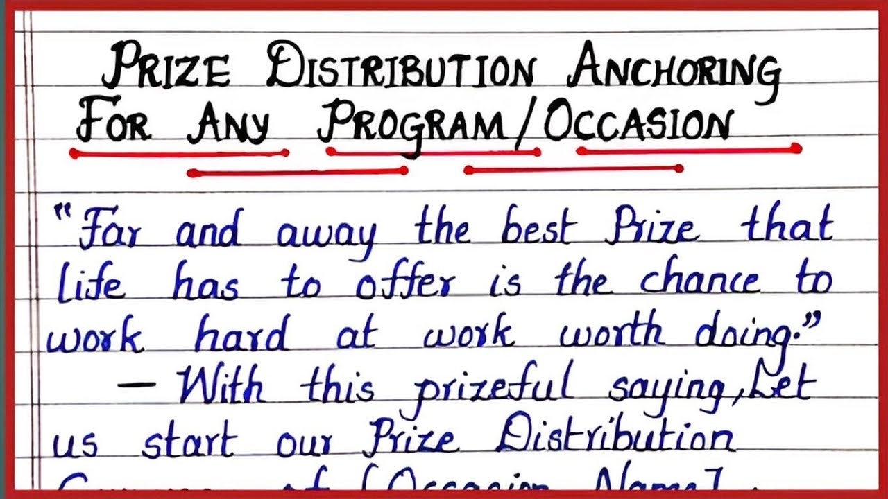 prize distribution ceremony essay in english