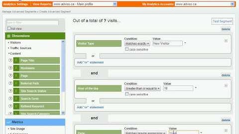 Google Analytics new Advanced Segmentation feature