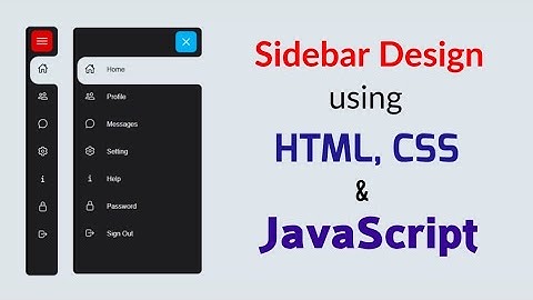 Sidebar Design Using Html, CSS and Javascript | Nizami Coding.