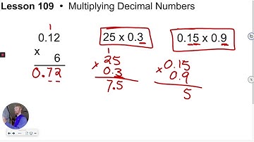 Lesson 109: Multiplying Decimal Numbers