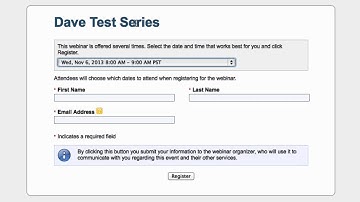 GoToWebinar One Click Registration Test
