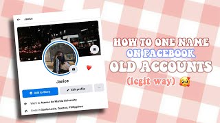 how to one name on facebook old account (new method)