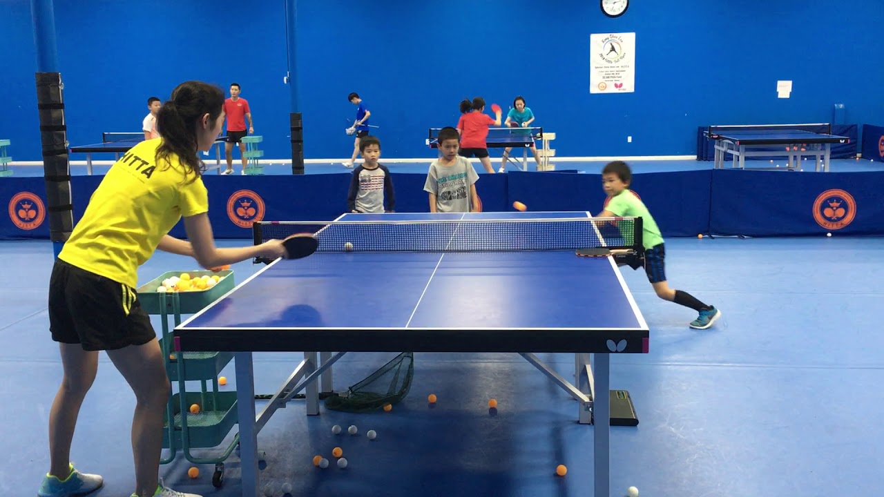 Kids group class at HITTA (Houston International Table Tennis Academy