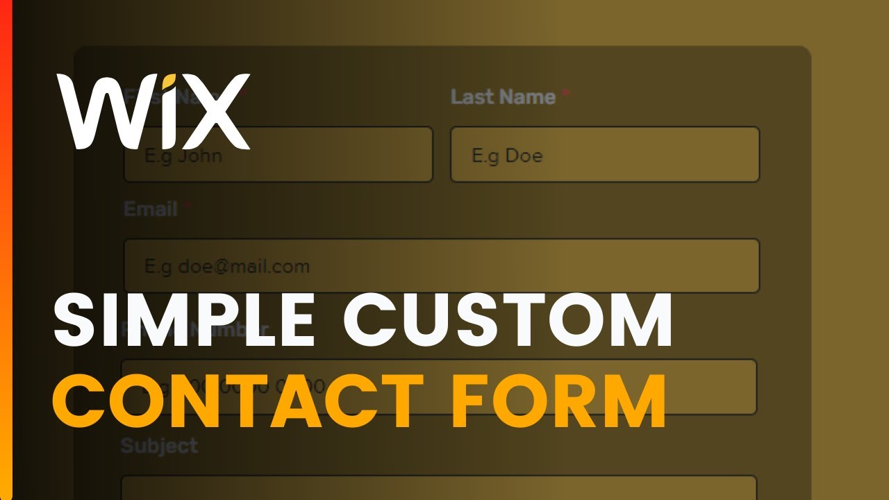 Adding A Custom Contact Form In WIX Email Notification WIX Ideas 