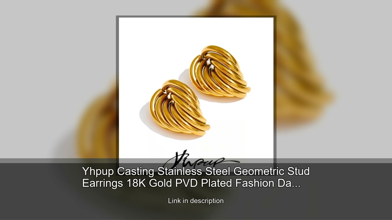Yhpup Casting Stainless Steel Geometric Stud Earrings 18K Gold PVD Plated Fashion Daily Stateme