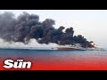 Iran navy’s largest ship sank after mystery blast in ‘engine room’ in Gulf of Oman