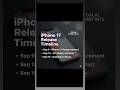 iPhone 17 Release Timeline #AppleEvent #Apple #iPhone17 #applepark #iphone #StockMarket