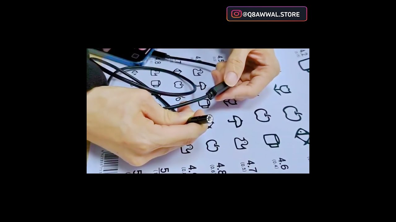 HD Wired Endoscope Camera Direct Connect with IPhone Ipad Pipe Inspection 8MM Lens 8 LED IP68