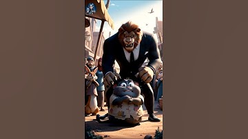 Mèo béo bị sư tử đánh #cat #shorts #AI #meo #meow