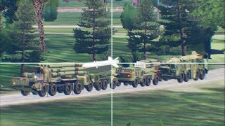 Ukrainian missile convoy parade trapped in the forest by Ukrainian ghost patriots and tragically des