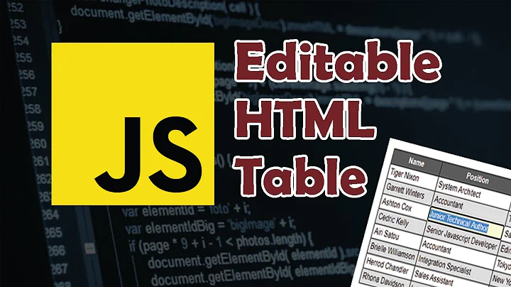 Javascript Tutorial: Make HTML Table content editable NO Jquery
