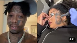 Blueface Responds To Chrisean Removing His Face Tattoo & Gets His Name Tatted On Hers