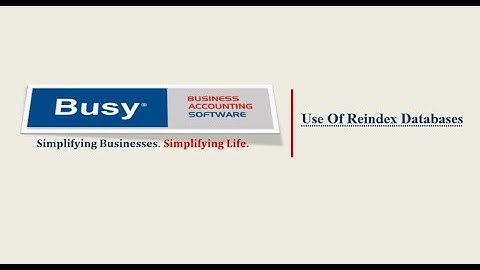 Use Of Reindex Databases in BUSY I Nepali Language