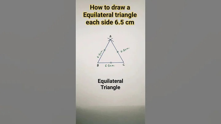 how to draw a Equilateral triangle each side 6.5 cm #drawing#geometrical#construction#shorts#viral