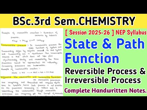 State Function & Path Function | Reversible & Irreversible Process |BSc ...