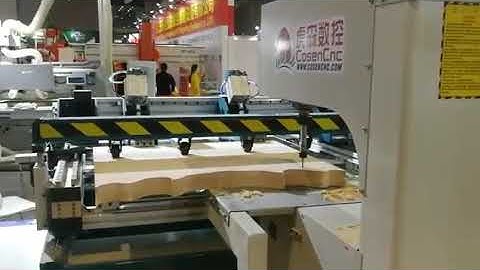 Special shaped parts cutting by Cosen CNC milling saw band saw machine for chair legs headboard