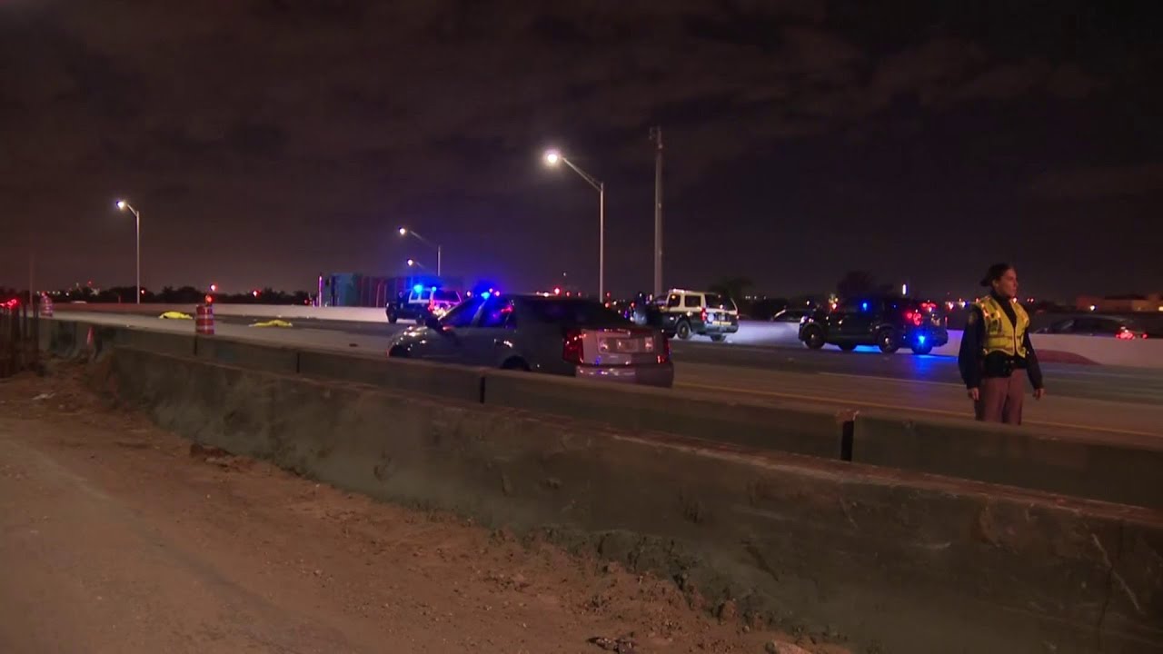 Woman killed in crash on I-95 in Pompano Beach - YouTube