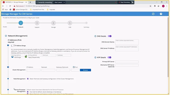 Lenovo DM Series Storage: Initial setup and cluster configuration