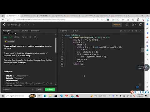 Leetcode 1957. Delete Characters to Make Fancy String (list groups)