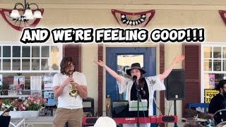 Katherine Ryan singing Feeling Good with special guest Neal Anderson. 