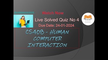 CS408 - Human Computer Interaction|| Live(Quiz No. 4) || Fall 2023 || Virtual university of pakistan