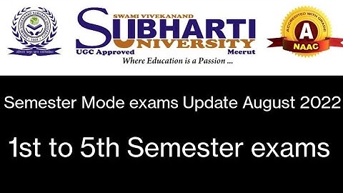 Swami Vivekanand subharti University meerut distance Exams datesheet for Semester mode August 2022