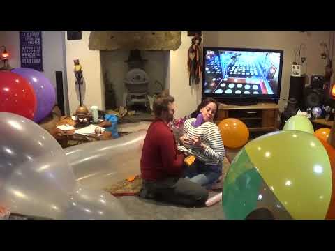 balloon popping couple