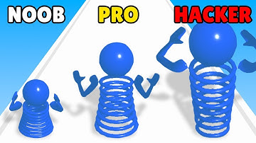 NOOB vs PRO vs HACKER in Bouncy Spiral Hero