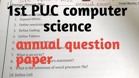 1st PUC computer science annual question paper in Karnataka