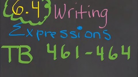 6.4 Writing Expressions **REQUIRED**
