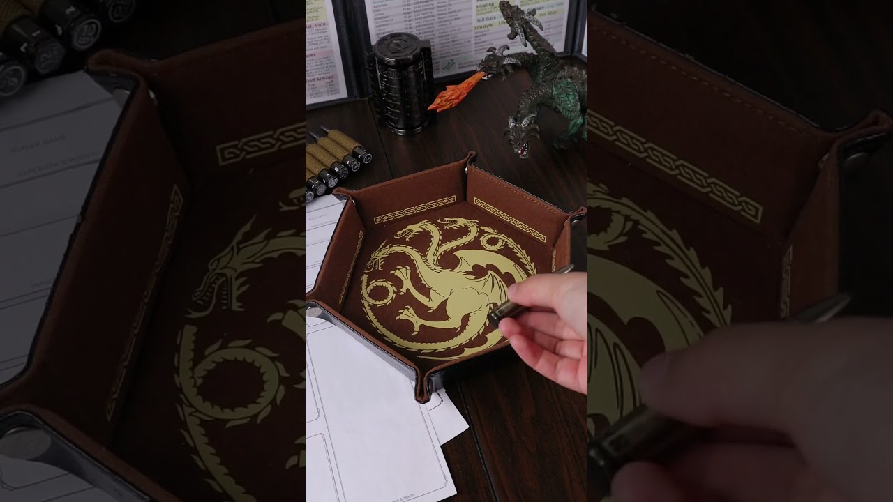 Solid Metal 7 Polyhedral Dice Set with Spinning Container Case