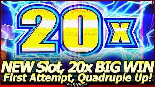 Lightning Surge Slot Machine - 20x Big Win Quadruple Up in NEW Konami Slot with Wild Lava Bonuses screenshot 2