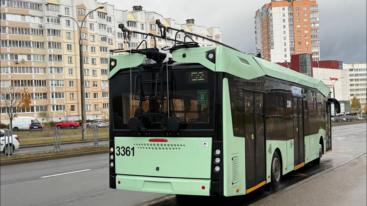 Минск, поездка в троллейбусе МАЗ-303т20, № 3361,марш.52 (18.10.2025)