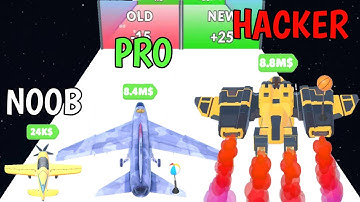 Noob vs Pro vs Hacker in Plane Evolution Max Level Gameplay