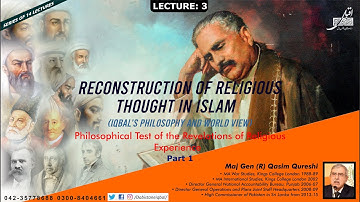 Lecture # 02 - Part # 01 - Reconstruction of Religious Thought in Islam - Maj Gen (R) Qasim Qureshi