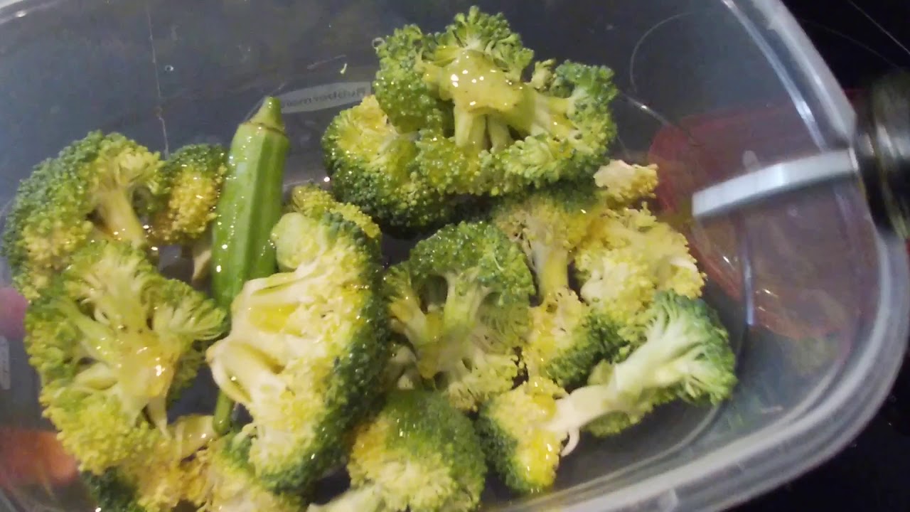 Air Fried Garlic Broccoli And Okra - YouTube