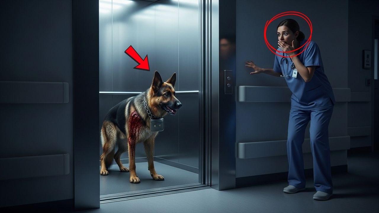 A Wounded German Shepherd Stepped Out of the Elevator — The Device on His Collar Solved a Crime