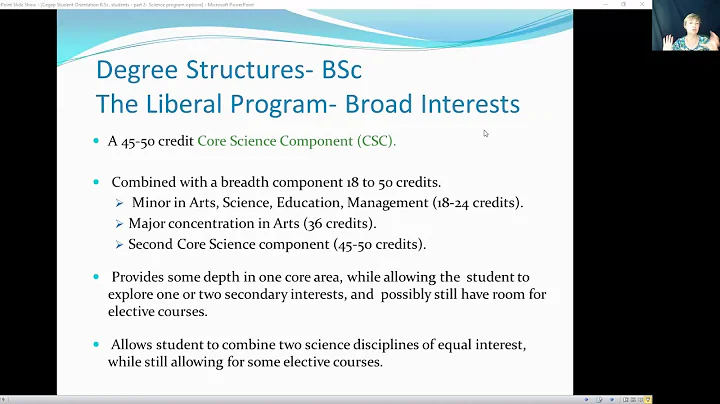 Orientation for Cégep students entering the B.Sc. degree – part 2 of 5