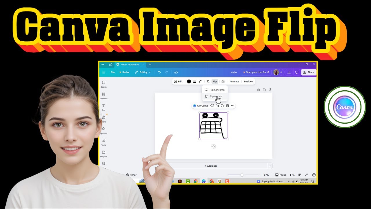 Как перевернуть изображение в Canva | Зеркальное отображение фотографий (2026)