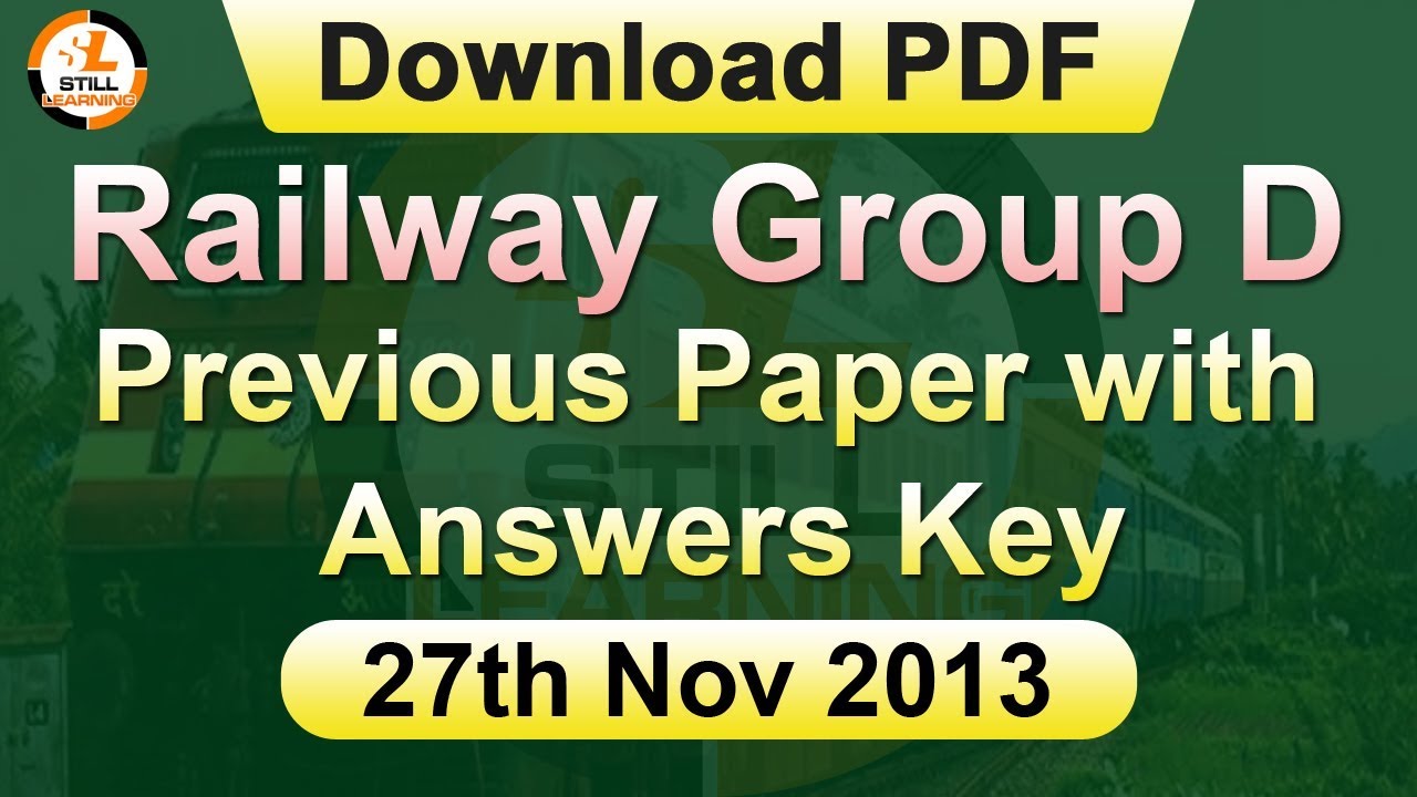 Railway Group D Previous Paper With Answers Key 27th Nov 2013 Youtube