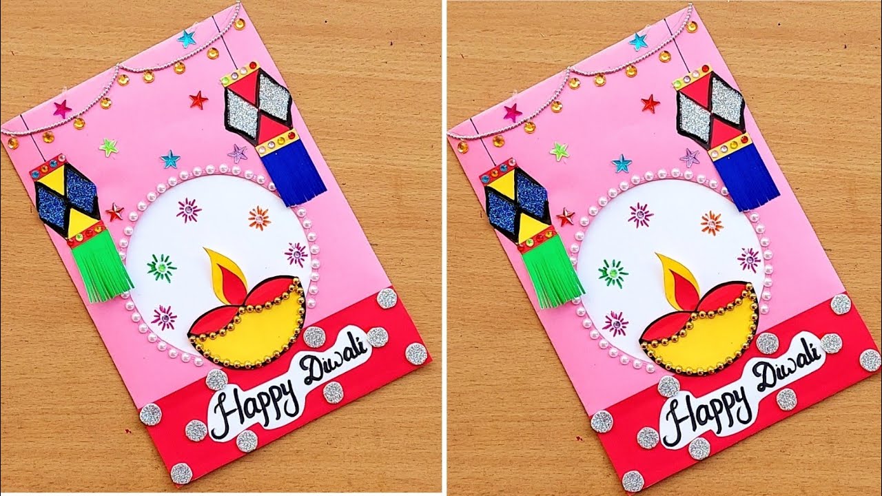 DIY Diwali Greeting card/Handmade Diwali Card making ideas/How to make ...