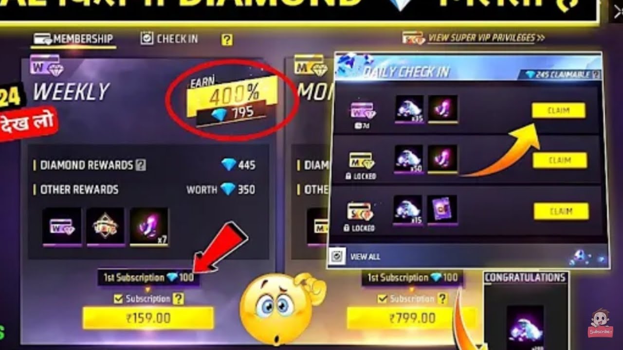 Weekly Membership Free Fire Full Details Weekly Membership Me Kitna ...